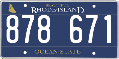 RI license plate 878671
