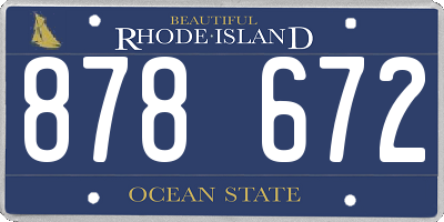 RI license plate 878672