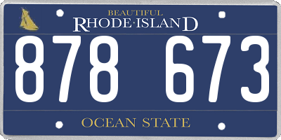 RI license plate 878673