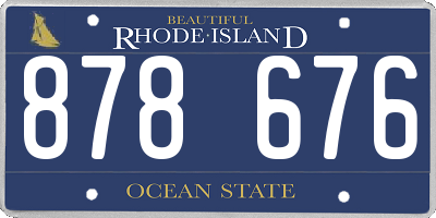 RI license plate 878676