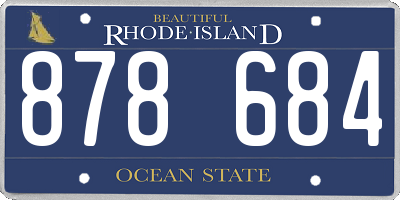 RI license plate 878684