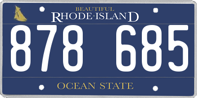 RI license plate 878685