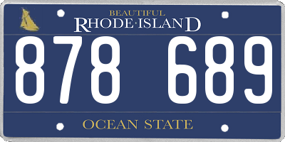 RI license plate 878689
