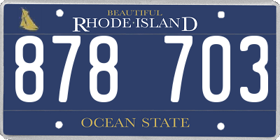 RI license plate 878703