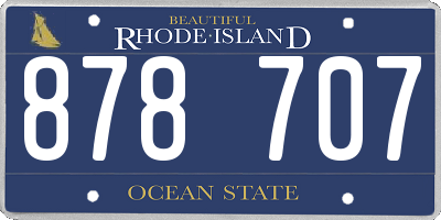 RI license plate 878707