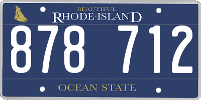 RI license plate 878712