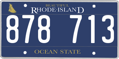 RI license plate 878713