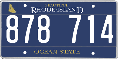 RI license plate 878714