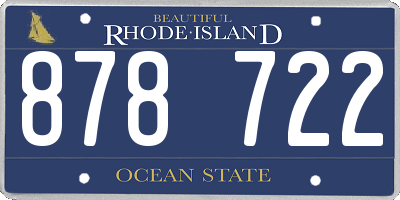 RI license plate 878722