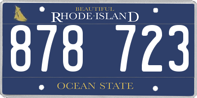 RI license plate 878723