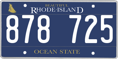 RI license plate 878725