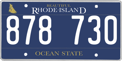 RI license plate 878730