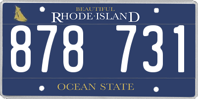 RI license plate 878731