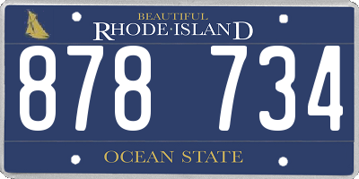 RI license plate 878734