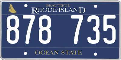 RI license plate 878735