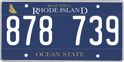 RI license plate 878739