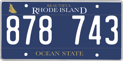 RI license plate 878743