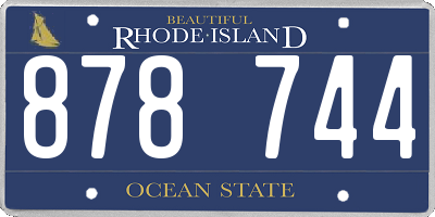 RI license plate 878744
