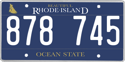 RI license plate 878745