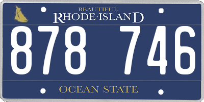 RI license plate 878746