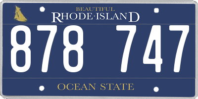 RI license plate 878747