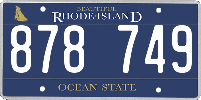 RI license plate 878749