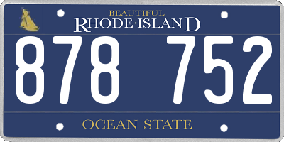 RI license plate 878752