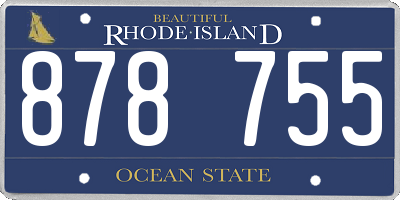 RI license plate 878755