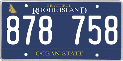 RI license plate 878758