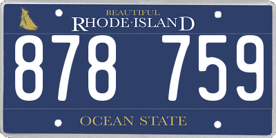 RI license plate 878759