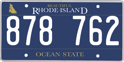 RI license plate 878762