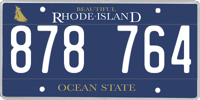 RI license plate 878764