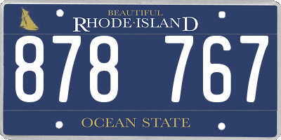 RI license plate 878767