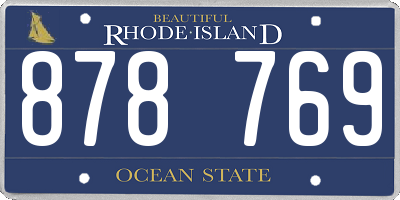 RI license plate 878769