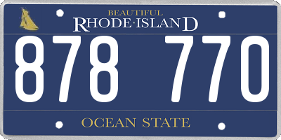 RI license plate 878770