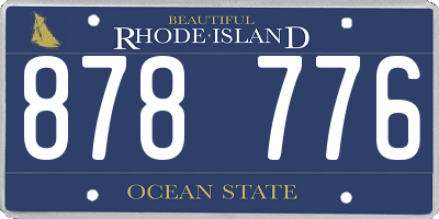 RI license plate 878776