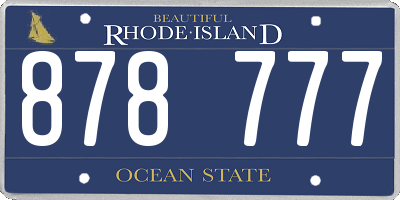 RI license plate 878777