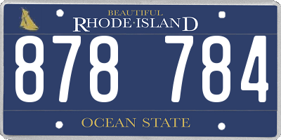 RI license plate 878784