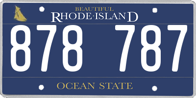 RI license plate 878787