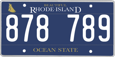 RI license plate 878789