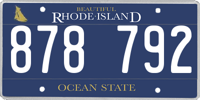 RI license plate 878792