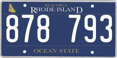 RI license plate 878793