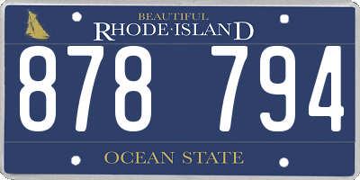 RI license plate 878794