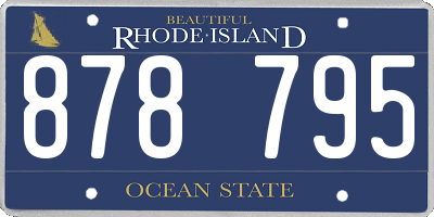 RI license plate 878795