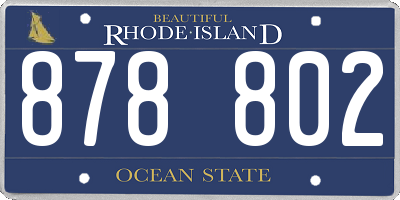 RI license plate 878802