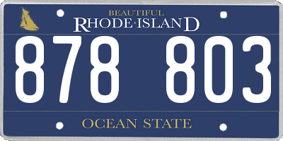 RI license plate 878803
