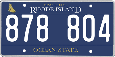 RI license plate 878804
