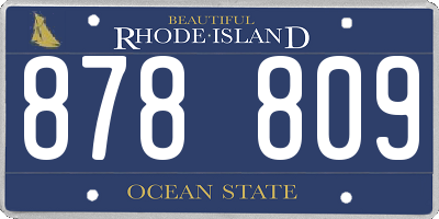 RI license plate 878809