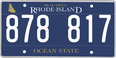 RI license plate 878817
