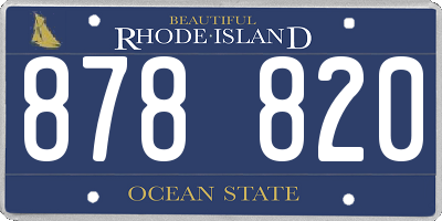 RI license plate 878820
